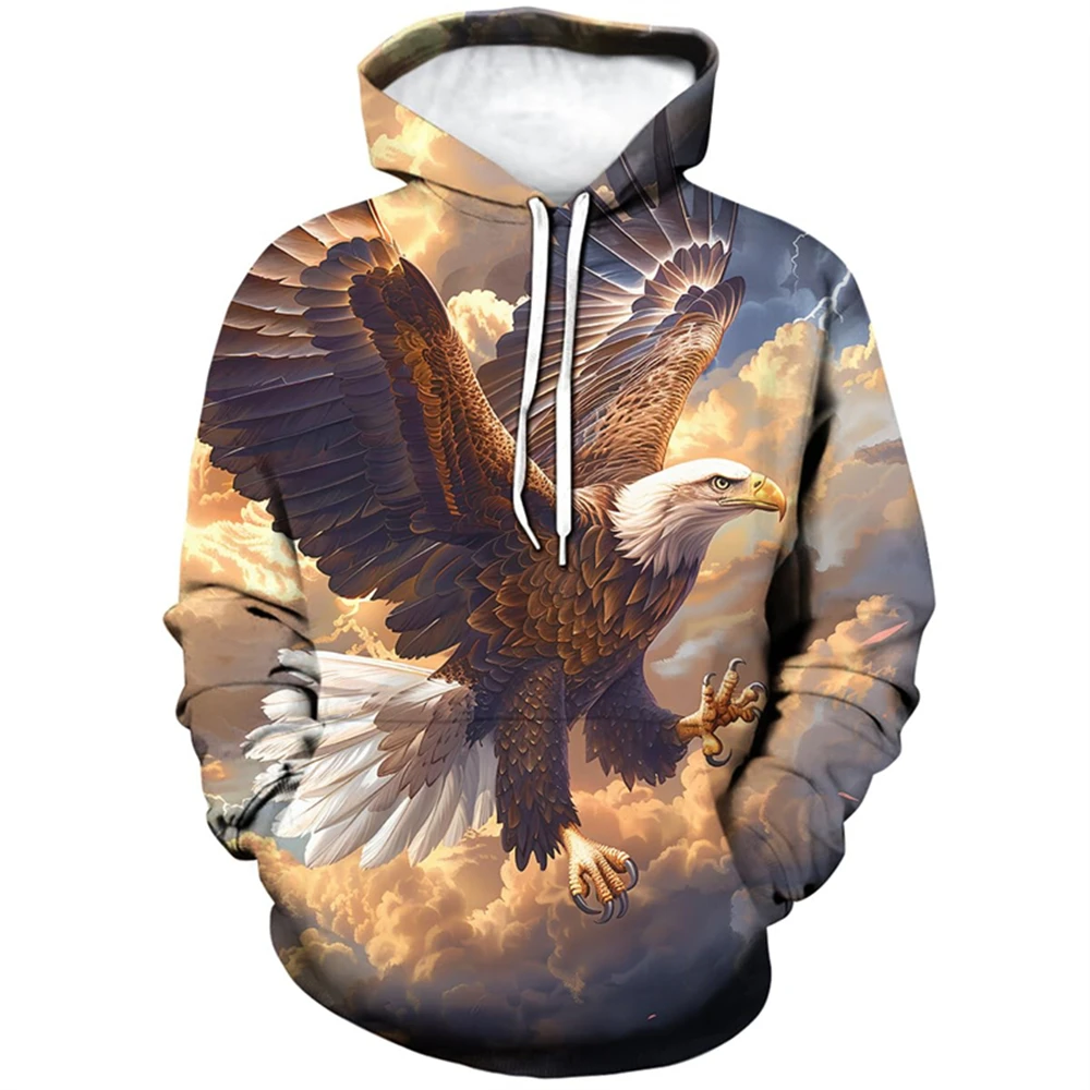 

2025 Vintage Men's Hoodie America Flag Eagle 3D Printed Sweatshirt Street Fashion Long Sleeve Y2k Clothing Men Hoodies Tracksuit