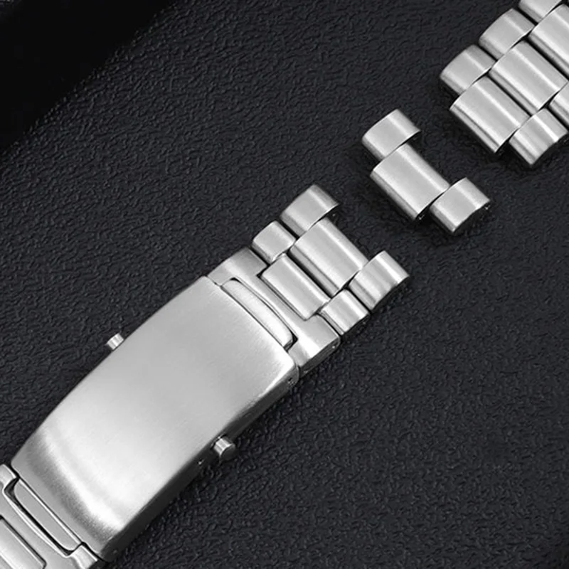 Correa de reloj de extremo curvado para Omega Seamaster 300 600 Super Ocean Heart, hebilla plegable, correa de acero, cadena de reloj de Metal de 18mm, 20mm y 22mm