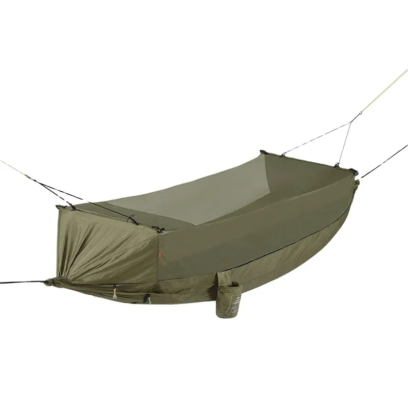 Portable Double-Layer Nylon Hammock Anti-Mosquito & Anti-Rollover Feature for Adult Outdoor Leisure & Camping