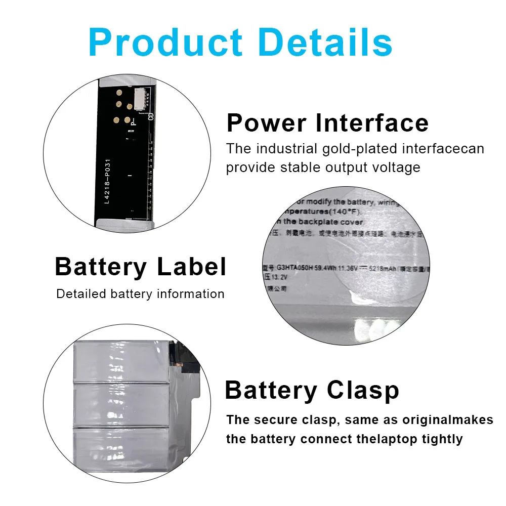 New G3HTA050H G3HTA049H Laptop Battery For Microsoft Surface Book 2 1835 13.5-Inch (Not for Surface Book 2 Model 1834 13.5-Inch)