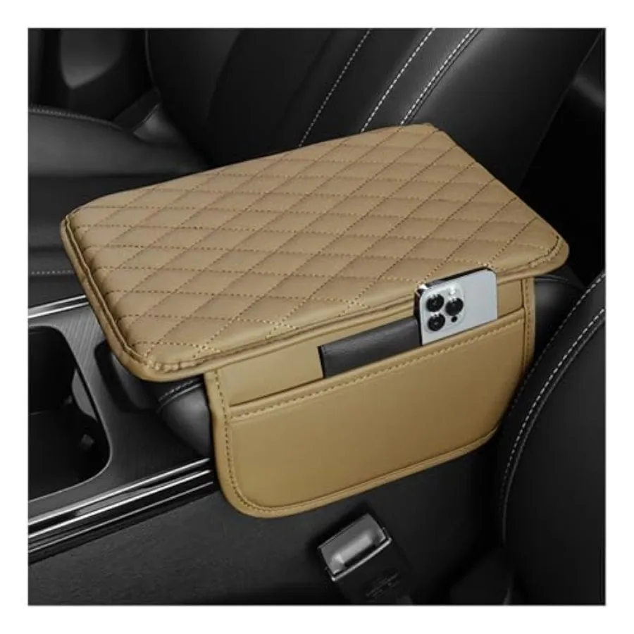 

Upgraded Car Center Console Cover, Microfiber Leather Car Armrest Cover Cushion with 2 Storage Bags, Universal Car Armrest Stor