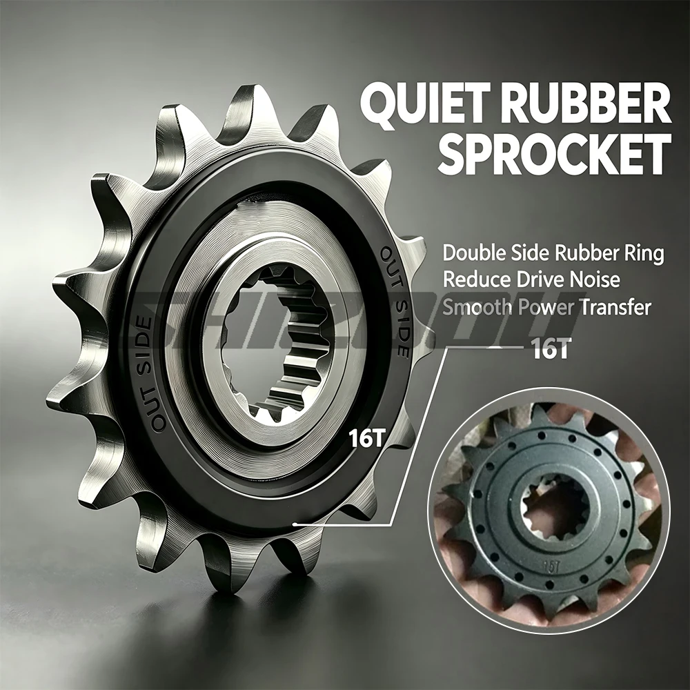 16T for LONCIN LX500 LX500-R VOGE 525DS DS525X DSX525 525DSX 525 AC Motorcycle Front Sprocket Chain Wheel Front Fly Wheel Pinion