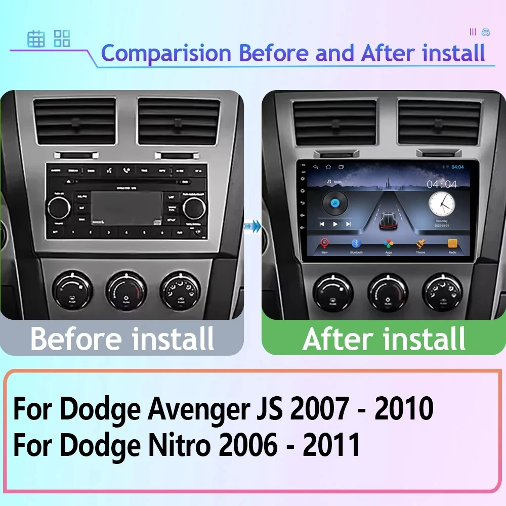 For Dodge Avenger JS 2007 - 2010 For Dodge Nitro 2006 - 2011 Android 15 Carplay Auto Car Radio Multimedia Player Stereo 2Din GPS