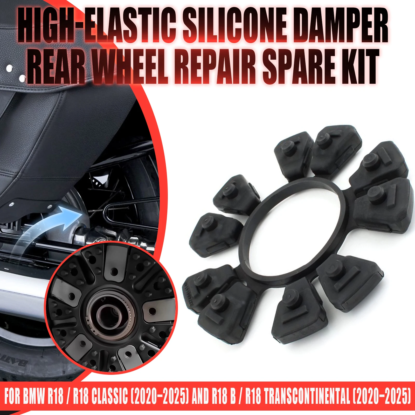 For R18 R18B R18 Roctane R18 Transcontinental R18 Classic Motorcycle Sprocket Hub Damper Kit Rear Wheel Drive Buffer Set