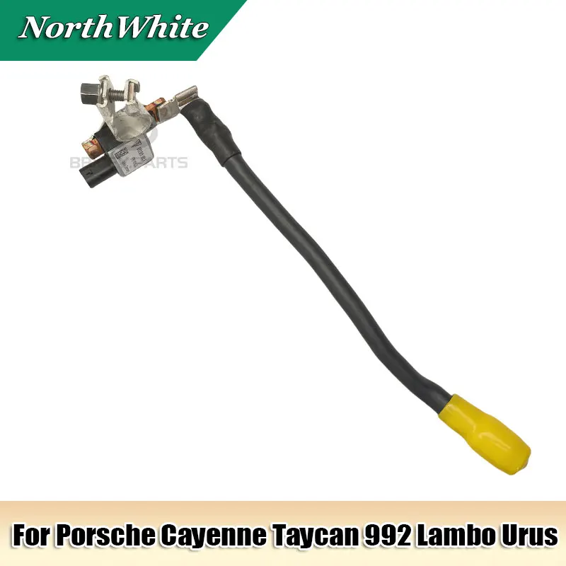 For Porsche Cayenne Taycan 992 Lambo Urus 12V Lead-acid Battery Ground Cable Wire Battery Terminal Clamp Clips Line 6C0915181D