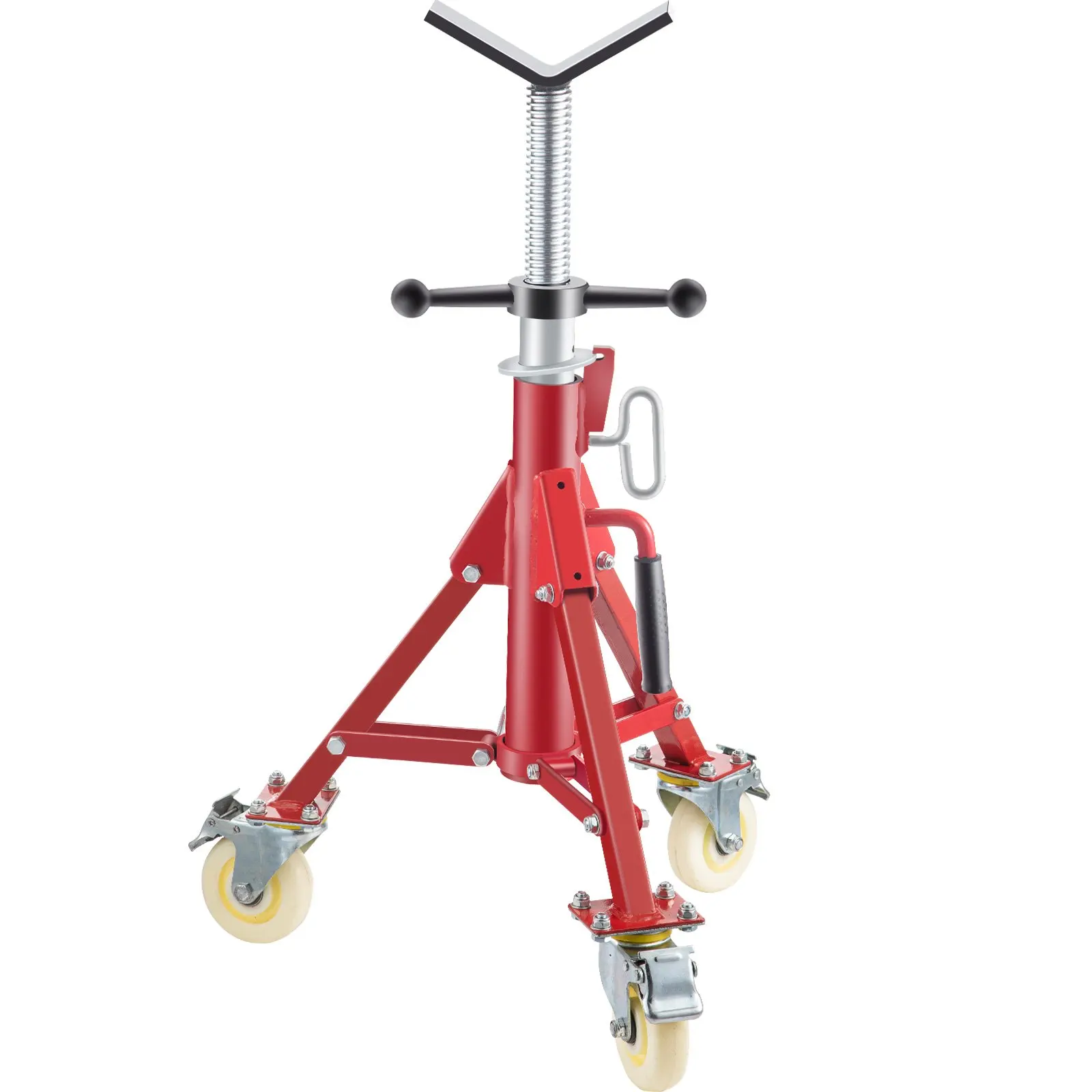 Pipe Stand, Pipe Jack Stand, V Head Pipe Stand Adjustable Height 23.6-42.5 Inch, Pipe Jack Stands with Casters 400kg