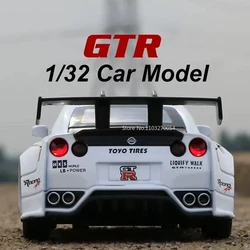 1/32 Scale GTR R35 Alloy Sports Car Model Toy Metal Diecasts Collection Sound Light Vehicles Model For Children Christmas Gifts