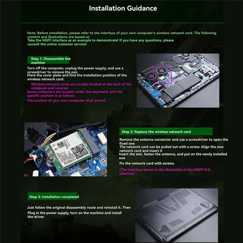 Well Made-AX210NGW Wireless Network Card 6E Card+ 8Dbi Antenna Tri-Band 2.4G/5G/6Ghz Bluetooth 5.3 Wifi Adapter 5374Mbps Laptop