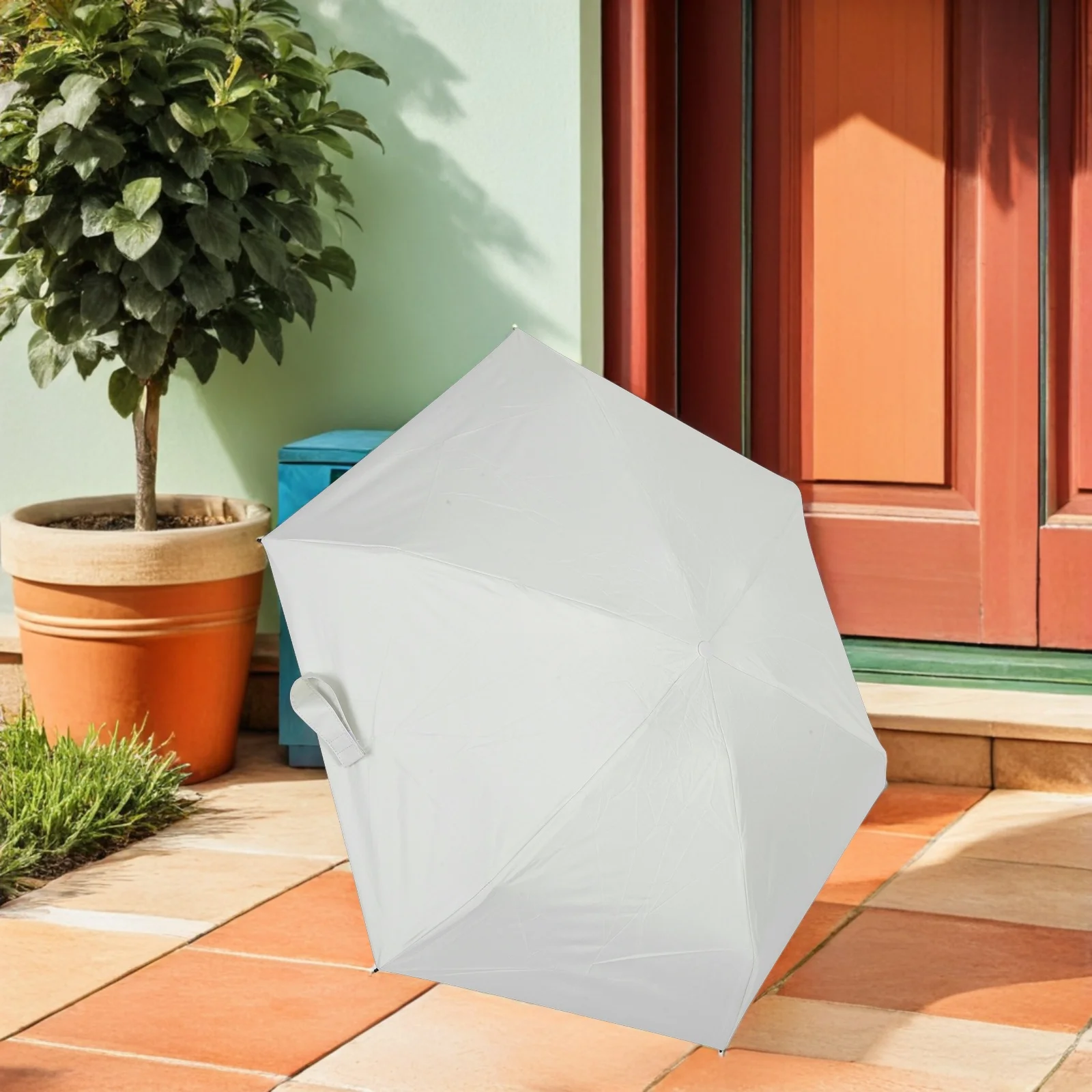 مظلة سفر صغيرة بخمسة قابلة للطي ومقبض تلسكوبي مدمج للحماية من الأشعة فوق البنفسجية ومظلة خفيفة الوزن محمولة من الشمس والمطر #2