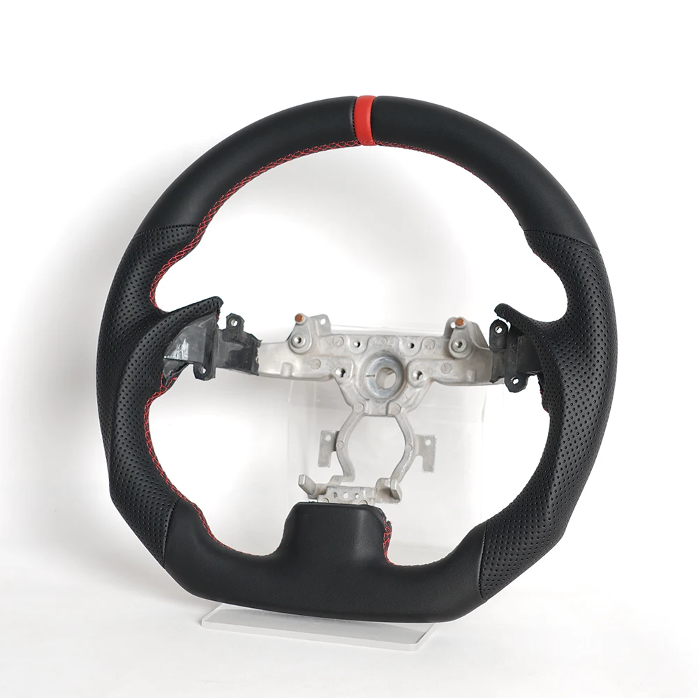 Full Leather Steering Wheel Fit For INFINITI G25 G35 G37 QX50 Q60 2009-2013 With Finger Grips Perforated Leather Racing Car Accessories