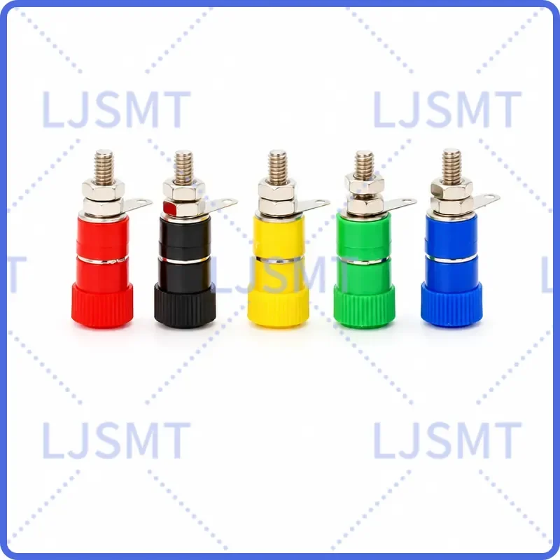 100pcs JS-910B Binding Post Banana Socket 4mm Lantern Type Inverter Terminal Block Red Black Connector