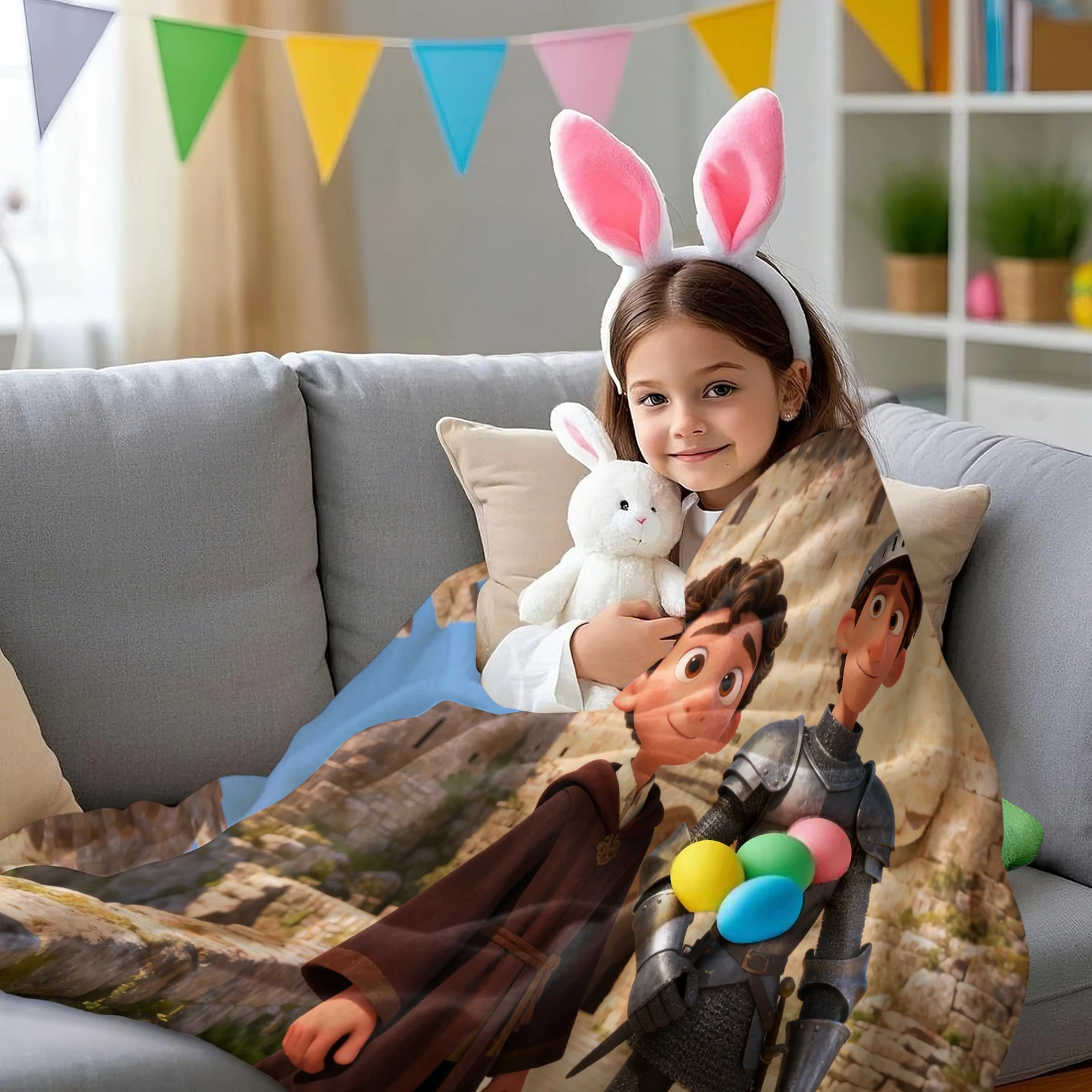 Cartoon Luca Printed Blanket Flannel Warm Blanket Throw Home Office Soft Blankets Home Sofa Decor Camping Kids Boy Girl Gift