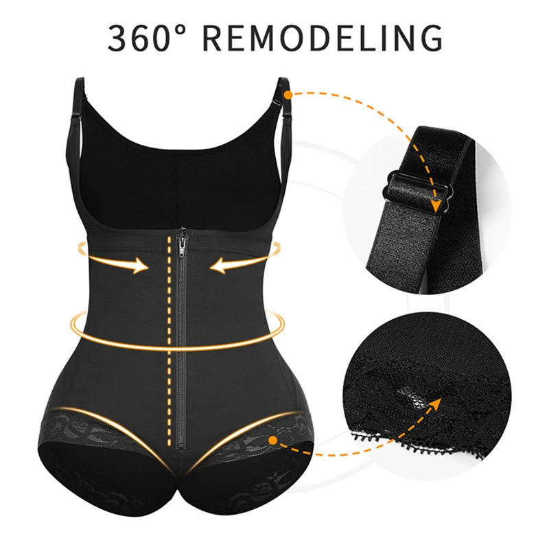 Shapewear for Women Tummy Control Slimming Body Shaper Zipper Open Bust Bodysuit Waist Trainer Butt Lifter Underbust Corset