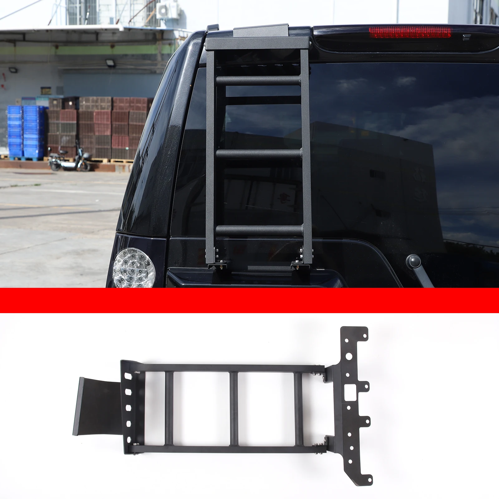 cheya Aluminum Car Rear Door Climbing Ladder Roof Climbing Ladder For Land Rover Discovery 3/4 LR3 LR4 2004-2016 Accessories