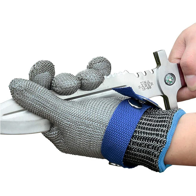 1pc Cut Resistant Stainless Steel Metal Mesh Gloves For Meat Cutting, Food Processing Knife Sharpening, Oyster Shucking Kitchen