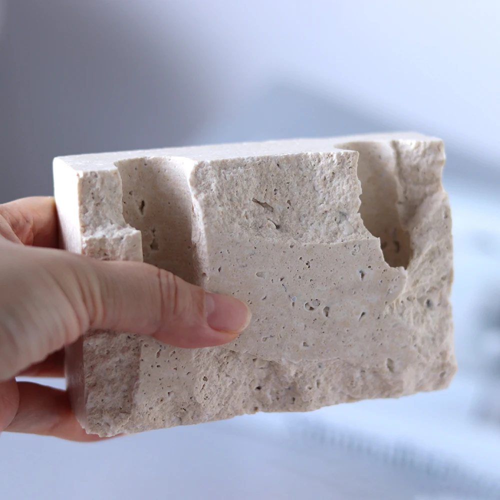 Geometric Candle Holder Silicone Mold - Minimalist Concrete Candlestick with Dual Holes, Modern Tabletop Decor, Handmade Gift