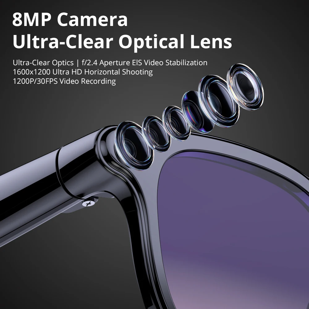 COLMI AI النظارات الذكية 8MP كاميرا تصوير الفيديو ChatGPT مساعد في الوقت الحقيقي مترجم بلوتوث دعوة واي فاي نقل المضادة للاهتزاز #2