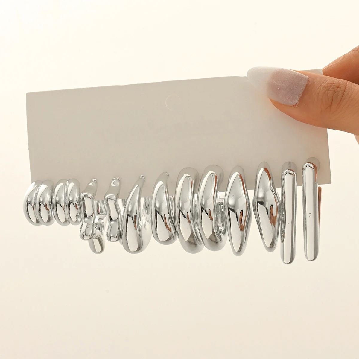 Women's Irregular C Shape Hoop Stud Earrings