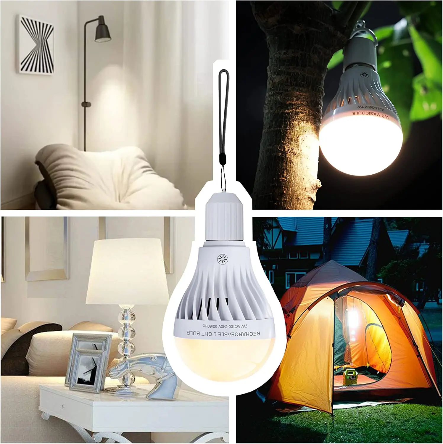 Smart E27 Emergency battery Charging Light  IR Remote Control Home Wireless Light Bulb Outdoor Tent light Camping LED Lemp