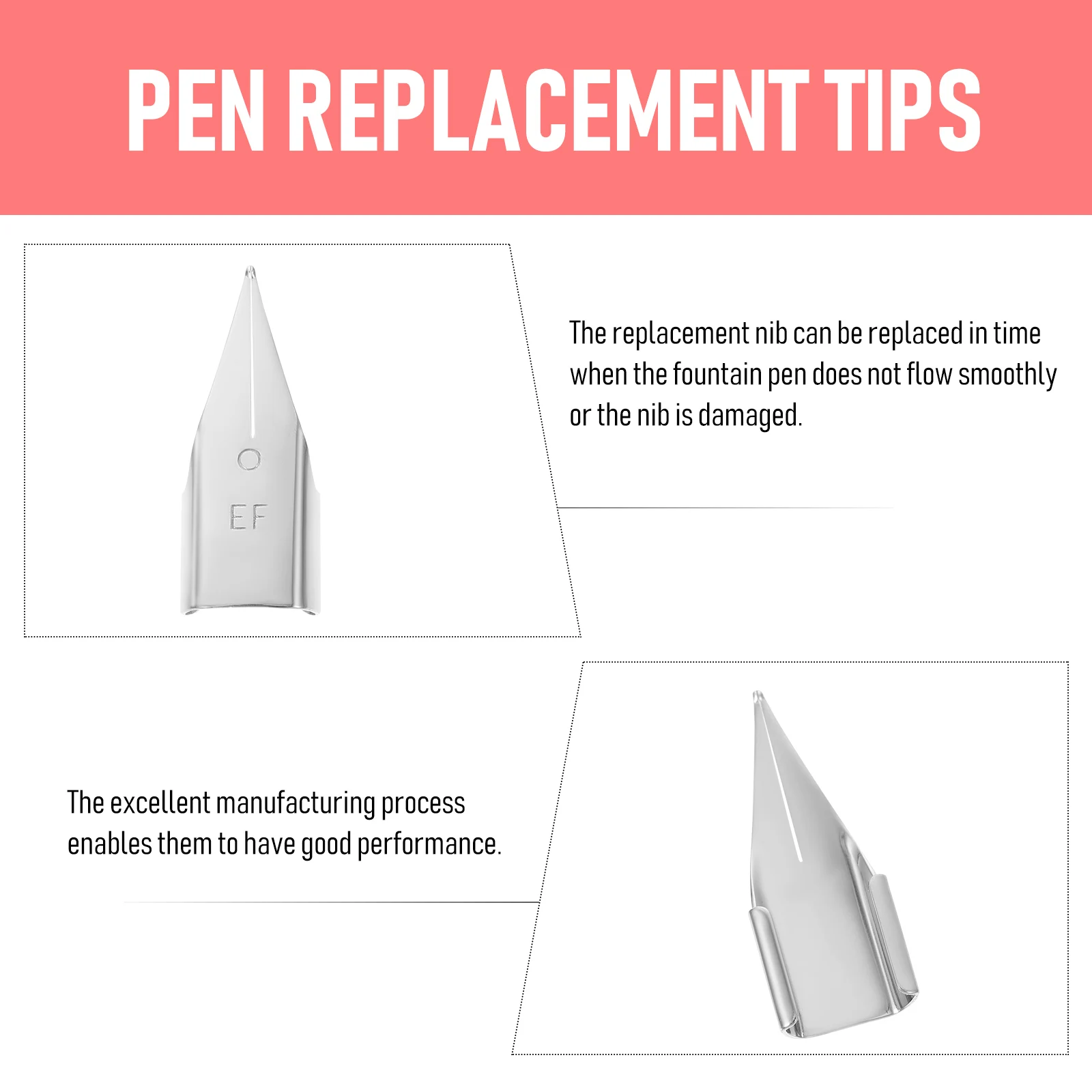 20 قطعة قلم الخط مناقير قلم حبر معدني نصائح أداء موثوق مثالي للكتابة اليومية والاستخدام الفني للأقلام