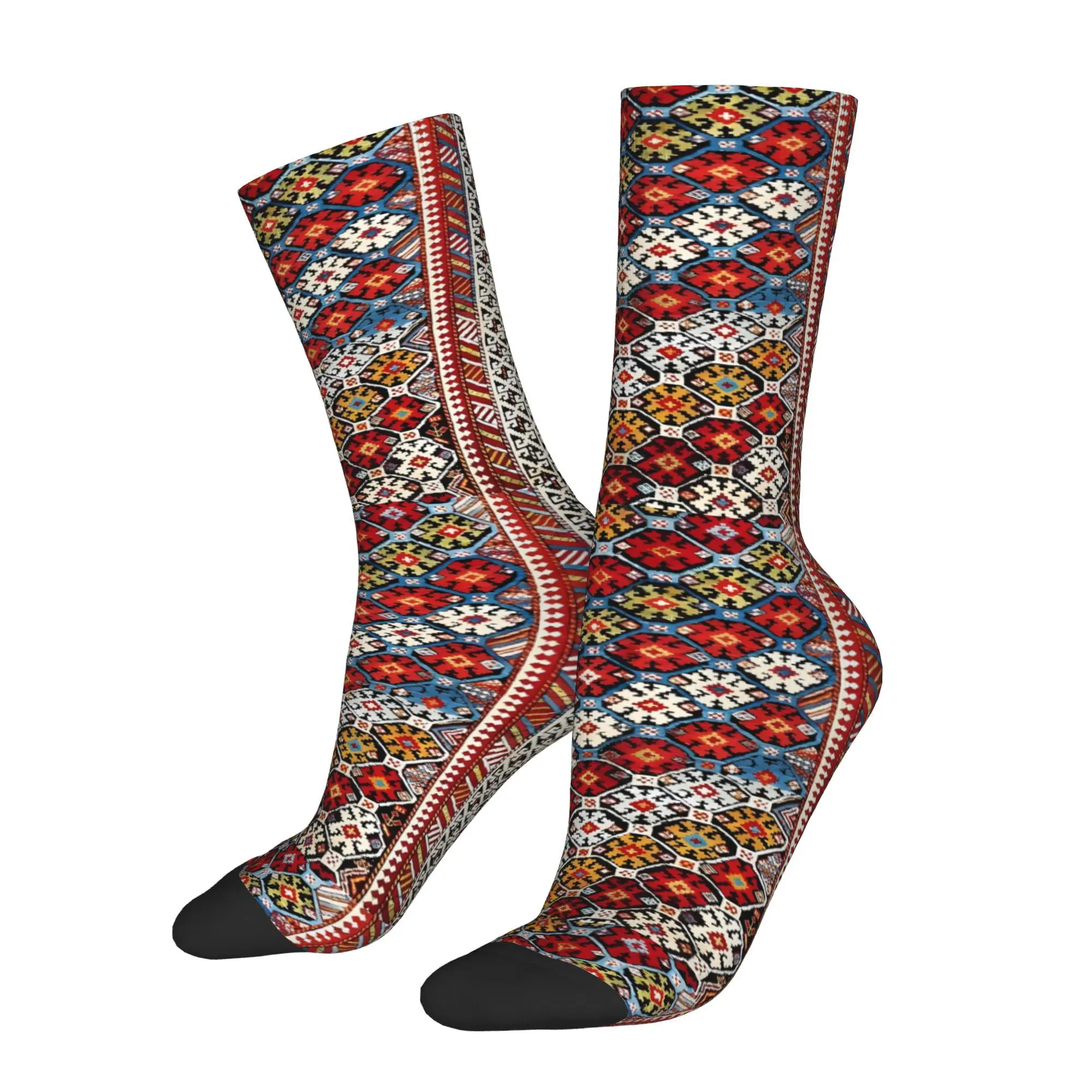 

Happy Men's Socks Dagestan Northeast Caucasus Print Vintage Persian Hip Hop Seamless Crew Sock Gift Pattern Printed