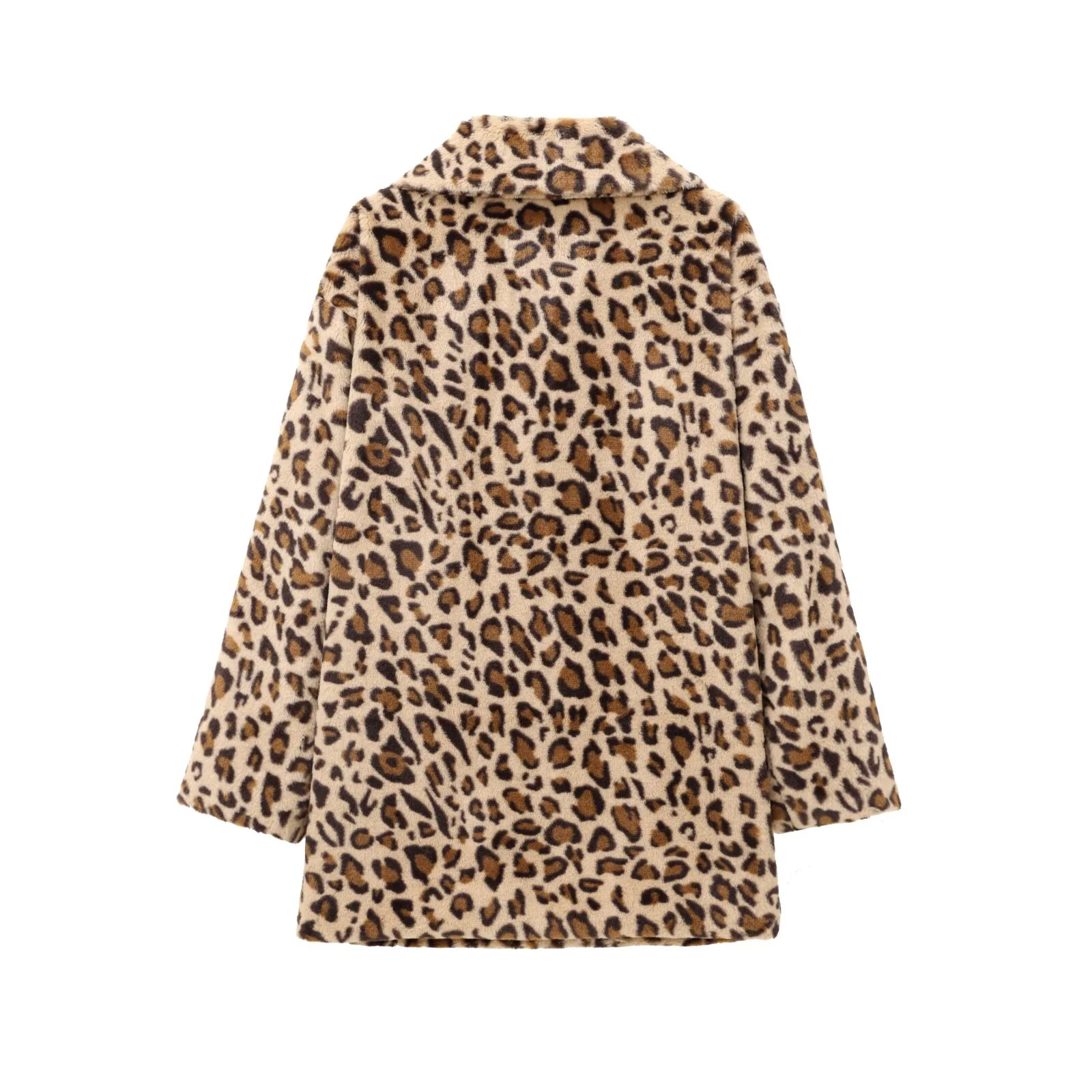 معطف نسائي شتوي جديد لعام 2025 ذو مزاج عصري غير رسمي وطباعة حيوانات معطف بتأثير من الفرو ملابس خارجية متوسطة الطول #2