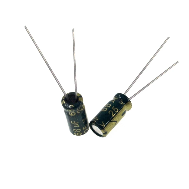 100pcs 68uF 25V 68MFD 25Volt 6*11mm Aluminum Electrolytic Capacitor Radial