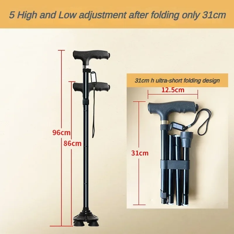 Ultralight T-Handle Trekking Poles Walking Sticks for Elderly Men And Women Sturdy Canes for Hiking Climbing - Elderly Walkers