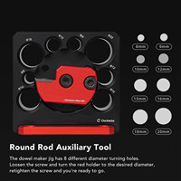 Adjustable Dowel Maker Jig Round Rod Dowel Maker Jig Aluminium Alloy 8 Turning Holes Black and Red for Solid Wood