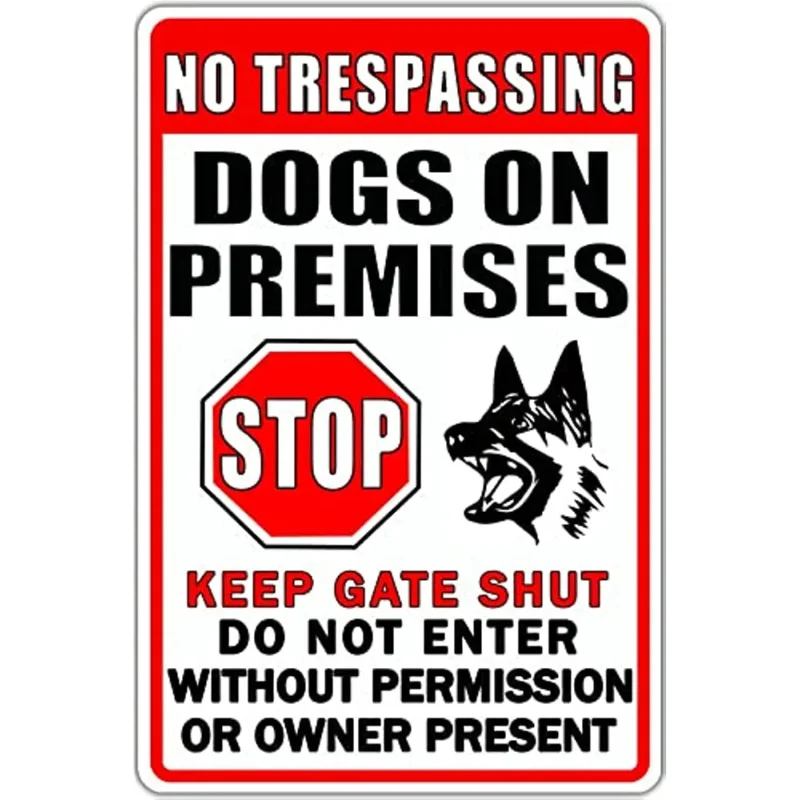 Funny Beware Of Dog Sign Warning Do Not Enter Metal Signs  Dog In Yard Stop Keep Gate Closed Sign For Fence Door Outdoor Decor