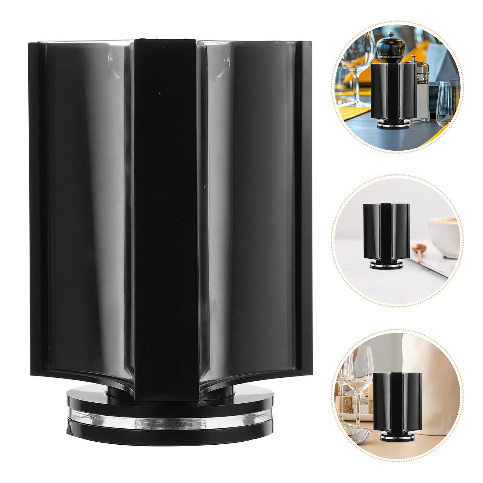 

Прозрачная акриловая подставка-держатель для меню с 3-сторонним вращением для ресторанов, кафе, баров, отелей