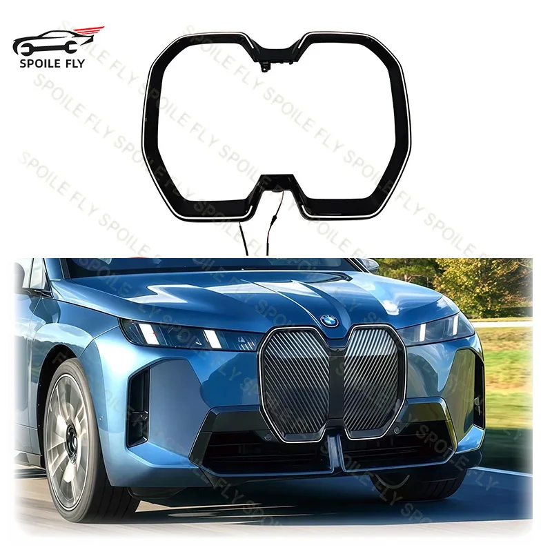 LED Luminous Front Grille For BMW IX M60i (2022-2026) - High Quality PC Replacement Kidney Grill Frame With Light
