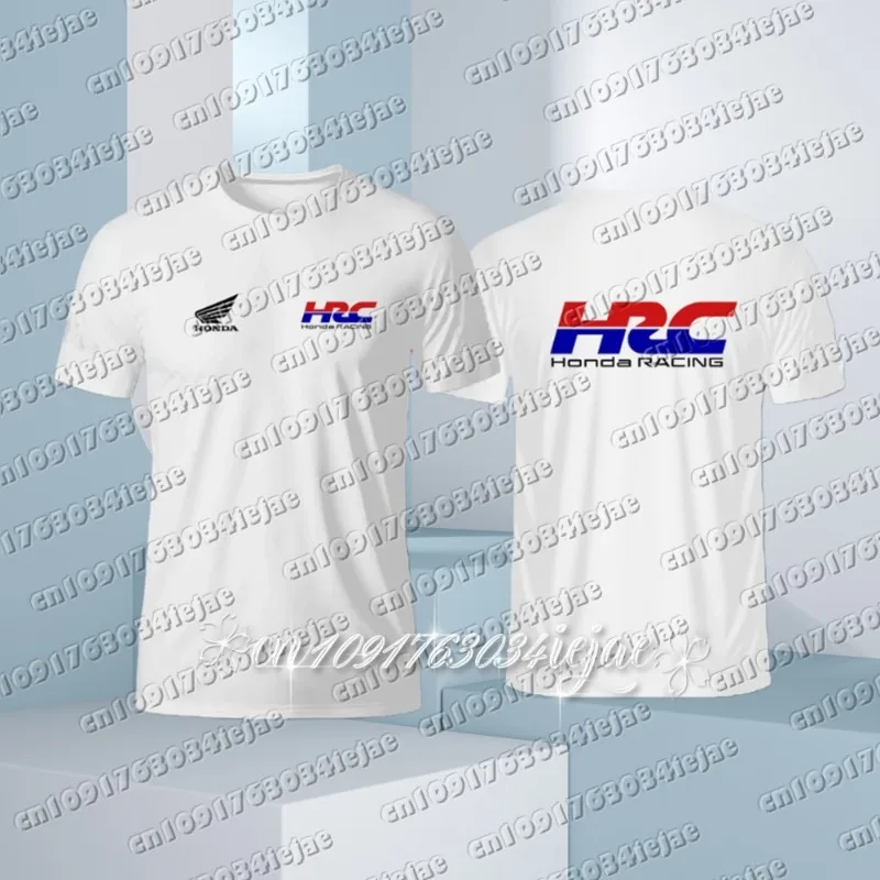 

Honda HRC Motorcycle Racing Men's Summer T-shirt Breathable Cotton Short Sleeve Sports Top for Urban Riders and Outdoor Bikers