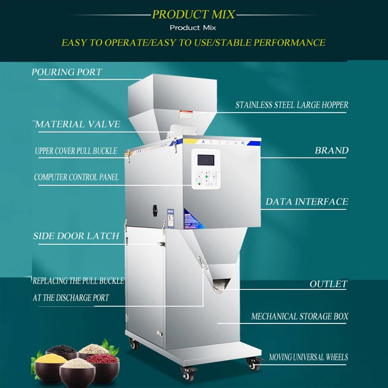 LXT Hot Sale Automatic Grain Weighing Filling Machine Weigh Filler Vibratory Filler 10g-999g