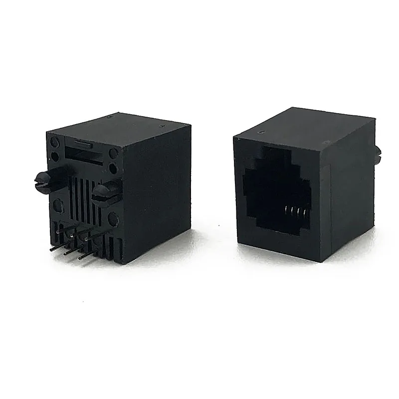 15PCS RJ12 Modular Jack 5222 Phone Socket RJ11 6P6C Female Hole Pcb Connector 6Pin 180 Degree Vertical DIP