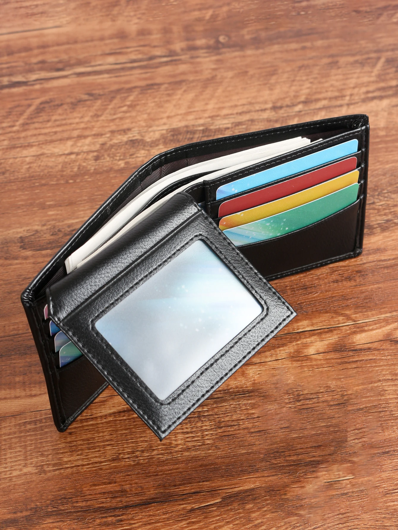 1 Buah Dompet Kecil Pria Klasik Solid Dompet Pendek Portabel Kapasitas Besar Warna Solid Kasual Bisnis Multifungsi Multi-Kartu