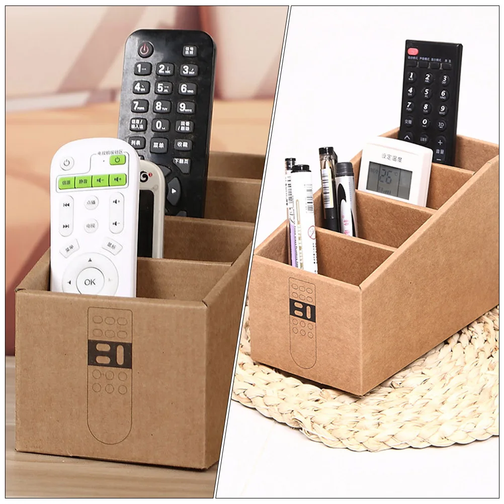 

2pcs Creative Paper Storage Boxes Desktop Organizer Multi Grid Stationary Case Remote Control Box Table Holder For
