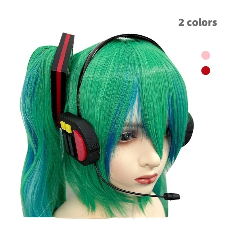 Auriculares de decoración de Anime japonés, cascos de exposición de cómics, profesionales de la escuela, accesorios de Cosplay de plástico para niñas