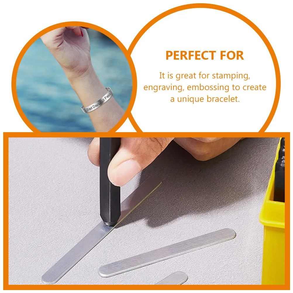 

12pcs Stainless Steel Bracelet Blanks Diy Cuff Bangle Making Strips For Stamping Engraving Embossing Jewelry Crafting Tools