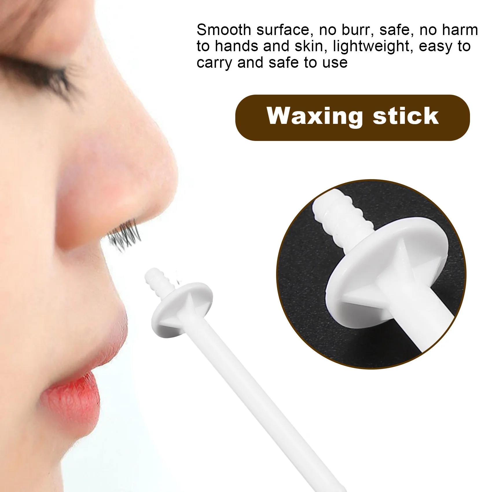 

A24P 60Pcs Nose Wax Stick Applicator Spatulas Plastic Nose Waxing Strips Nose Clean Eyebrows Nose Hair Removal