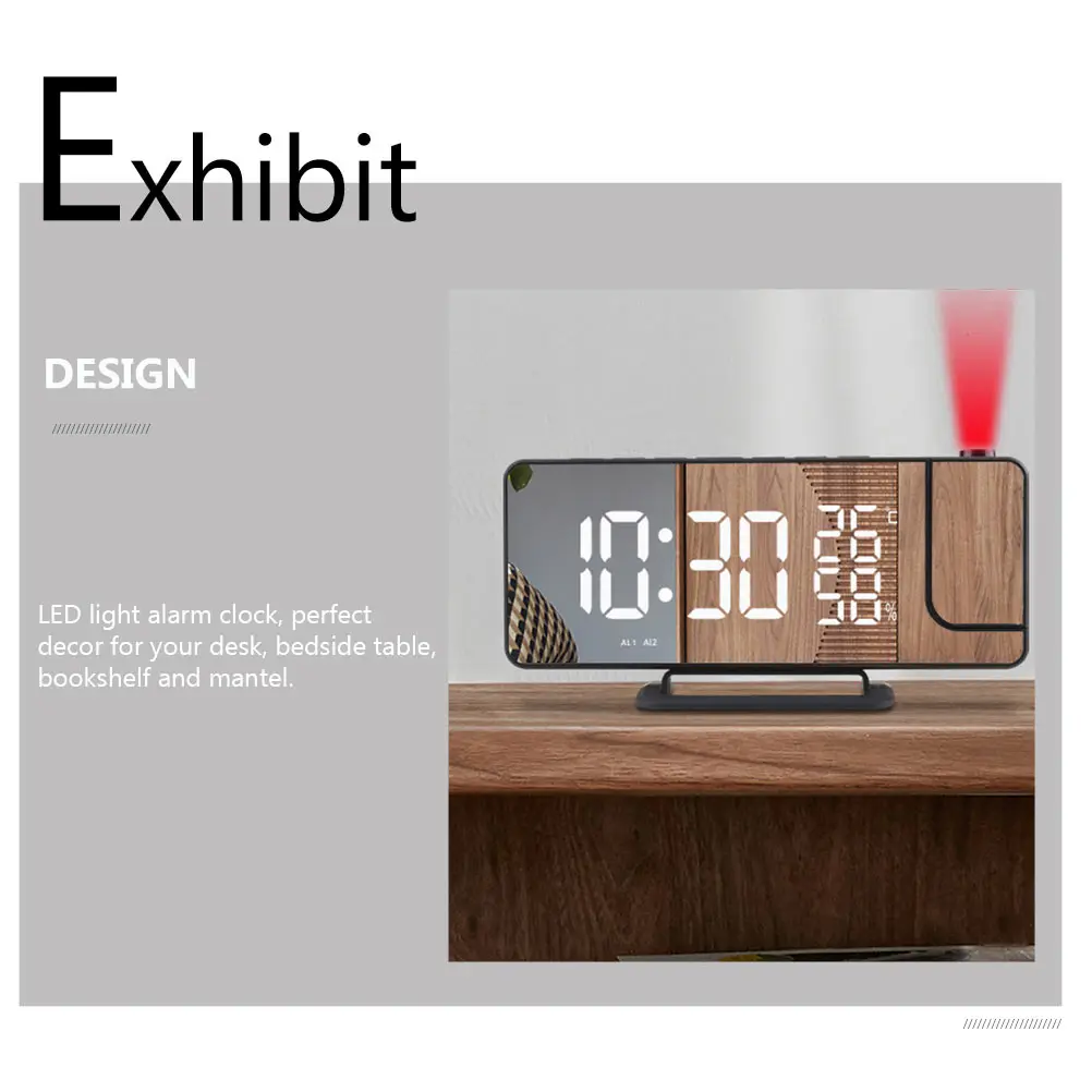 

Digital Home Electronic Clock Alarm With Time Projection For Bedroom Office Desk Decor Projection Alarm Clock