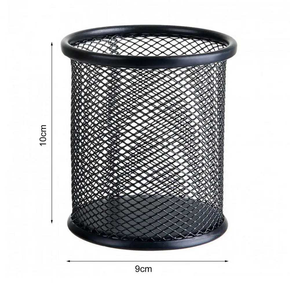 Pen Holder Large Capacity Anti-deform Wrought Iron Pencil Ruler Stationery Storage Bucket for Home