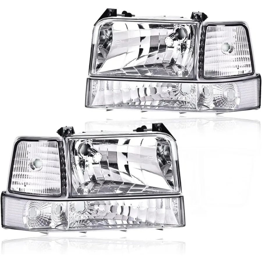 

Headlights Compatible With F150 F250 F350 Bronco 1992-1996 Super Duty Incl.97 9th Old Body Style Headlamps Replacement w Corner