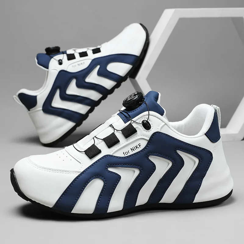 

Light Luxury Mens Sneakers Spring New Trend Versatile Sports Leisure Board Shoes Knob Buckle Free Lace-Up Comfortable Mens Shoes
