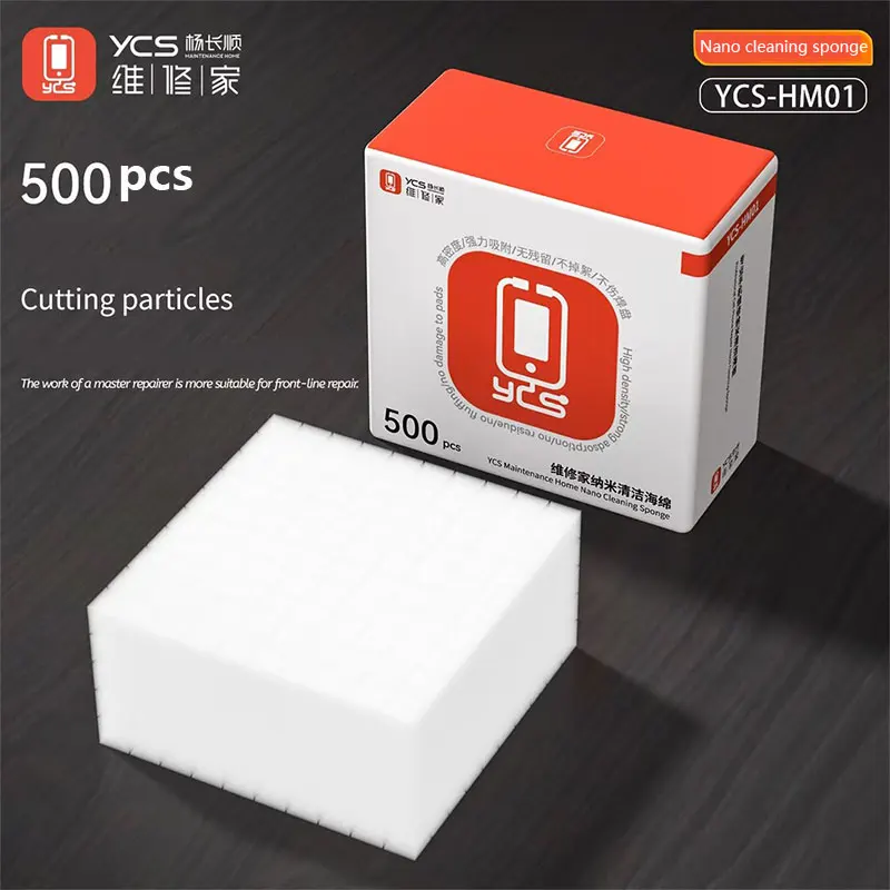 YCS HM01 Nano Magic Sponge - Premium Melamine Foam Cleaner for Phone, Keyboard & PCB Cleaning - Pre-Cut Non-Toxic Scrubber Pads