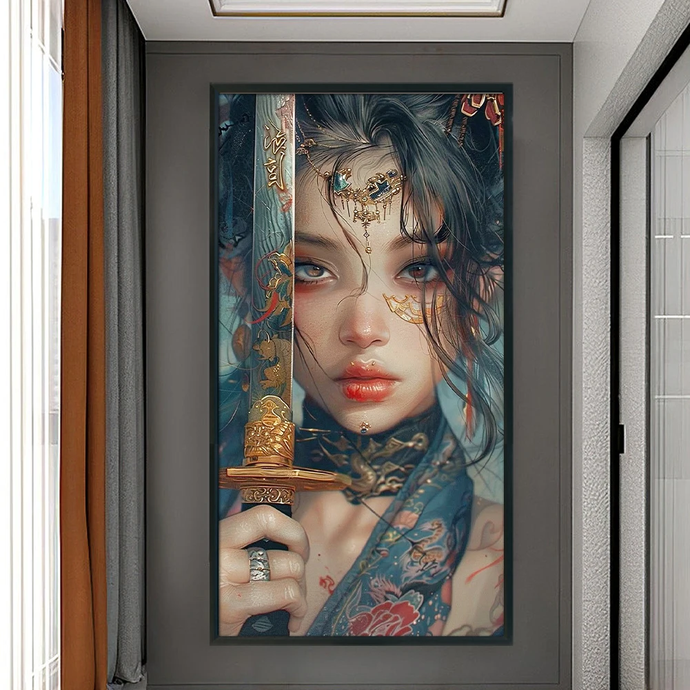 

Полная вышивка хлопковой нить 14CT с принтом для девочек, набор для вышивки крестом, искусство