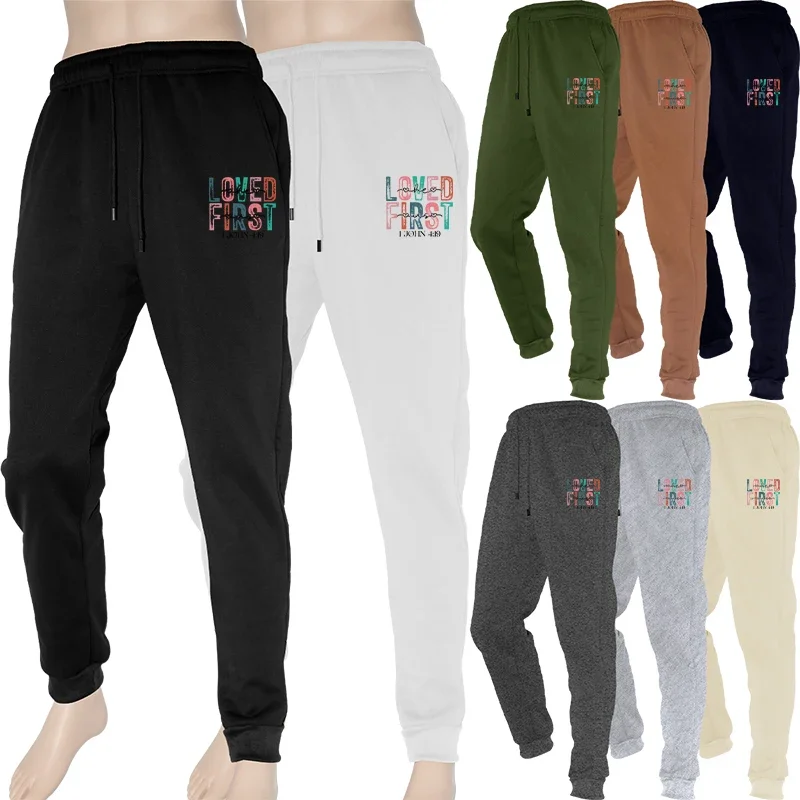 

Autumn Winter New In Mens Print Pants Sport Jogging Fitness Running Trousers Harajuku Street Style Men's Clothing