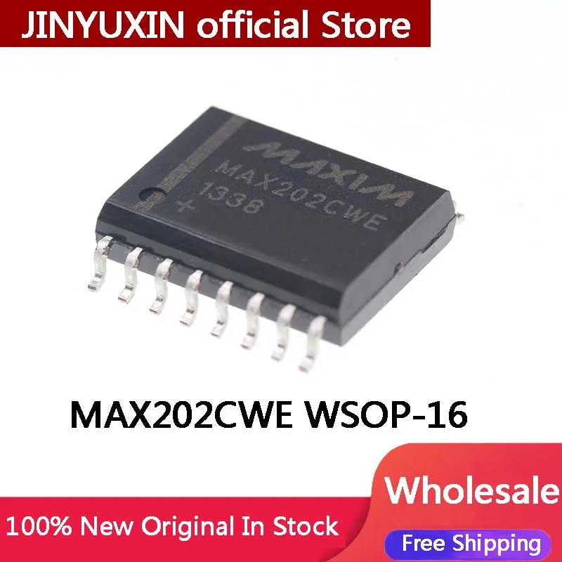 10-20Pcs 100% New Original patch MAX202 MAX202CWE MAX202EWE WSOP-16 wide body Ic Chip In Stock