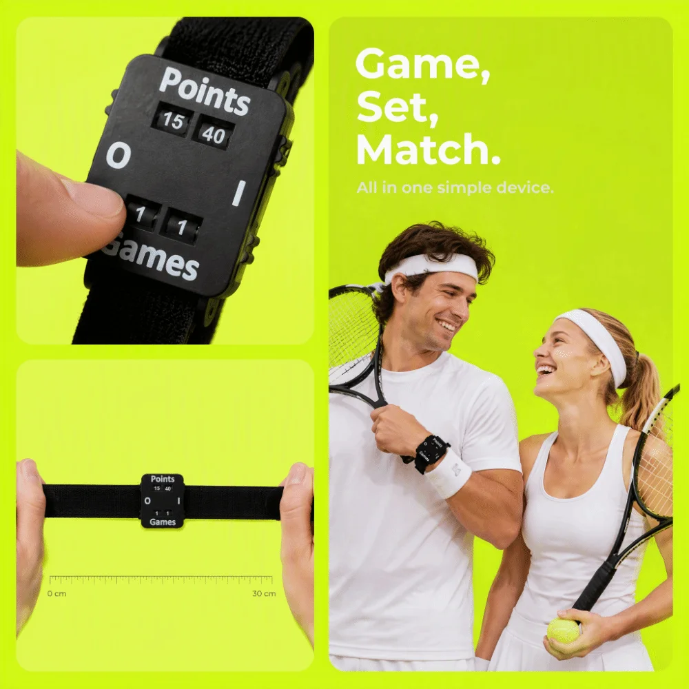 Adjustable Elastic Strap Wrist Score Counter Lightweight No Battery Required Mechanical Wrist Scorekeeper Portable Black White