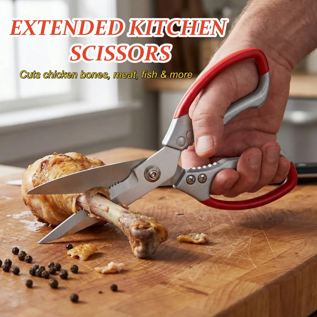 Heavy Duty Kitchen Scissors, Stainless Steel Multifunctional Cooking Shears, Ergonomic Handle, Ultra Sharp Poultry Scissors